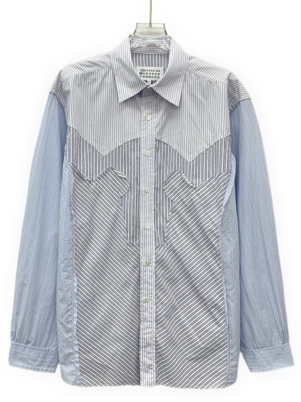 X30468 Maison Margiela light blue striped cotton lapel size 39 99 new